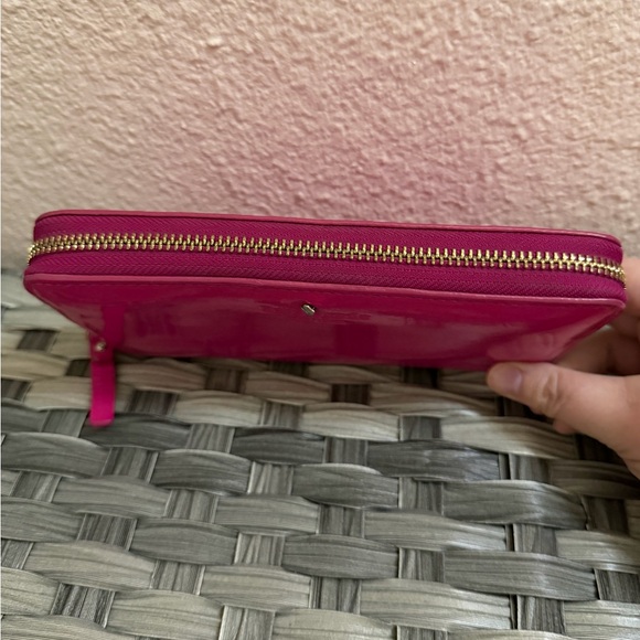 Kate Spade New York Pink Patent Leather Zip Around Wallet - Picture 2 of 16